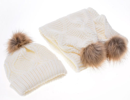 Woll-Schal & Mützen-Set – Mütze und Schal