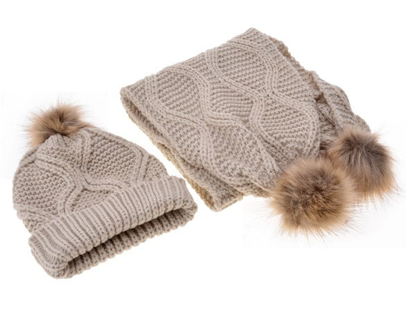 Woll-Schal & Mützen-Set – Strickdetail