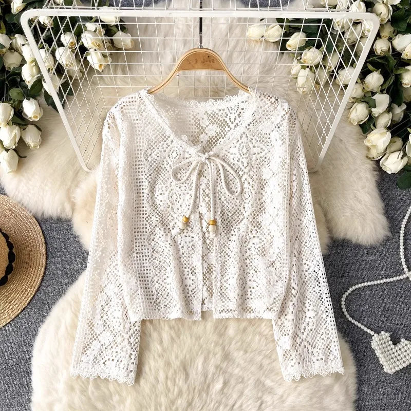 Fashion Cardigan O-neck Floral Crochet 2024 – Women Fashion Shop