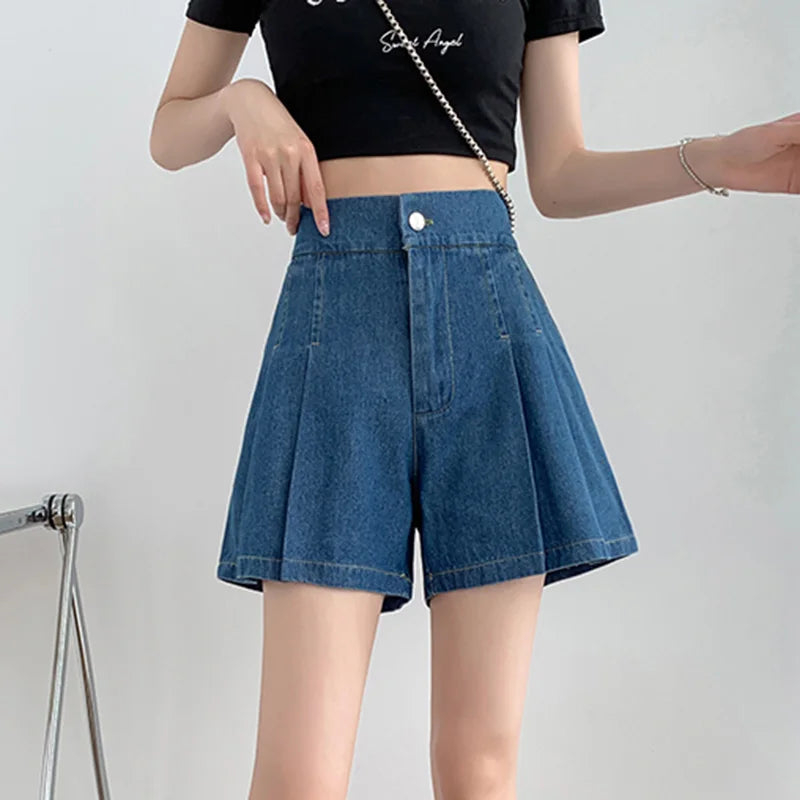 Fashion High Waist Denim Shorts Oversize 2024