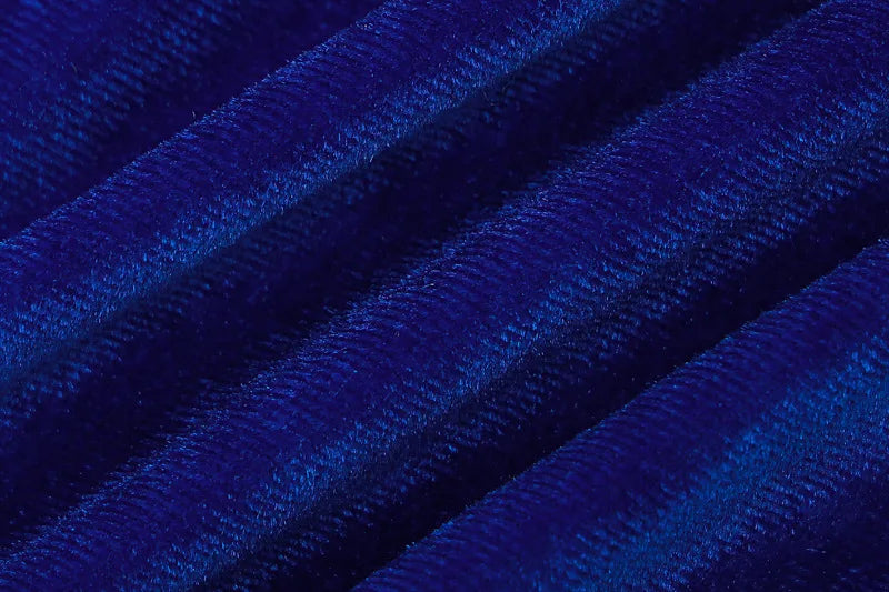 Fashion 2024 Elegant Evening Dress, color blue, close up on material pattern