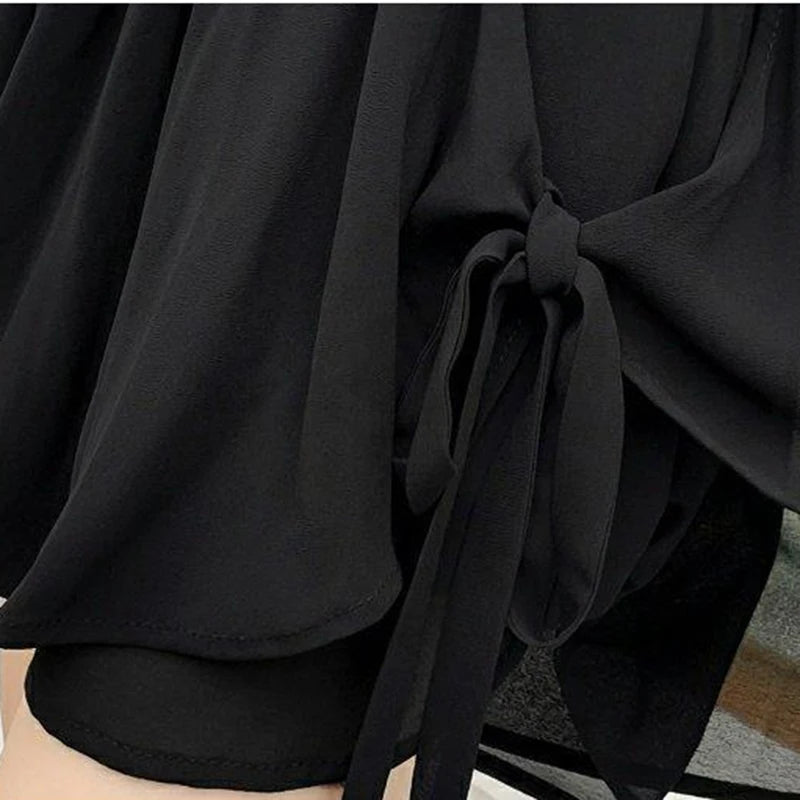 Fashion Chiffon Bow Pleated Summer Skirt 2024
