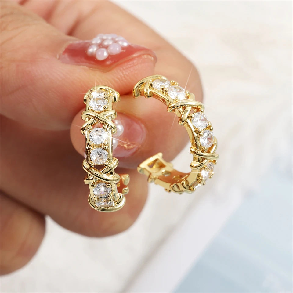 Fashion Vintage CC Design Hoop Earrings for Women 2024