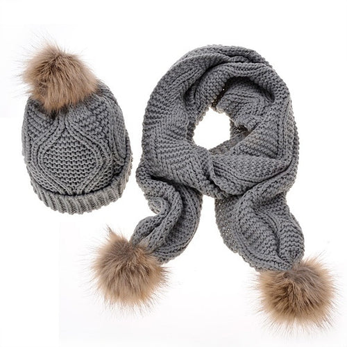 Woll-Schal & Mützen-Set für Damen – WINTERSTUDIO