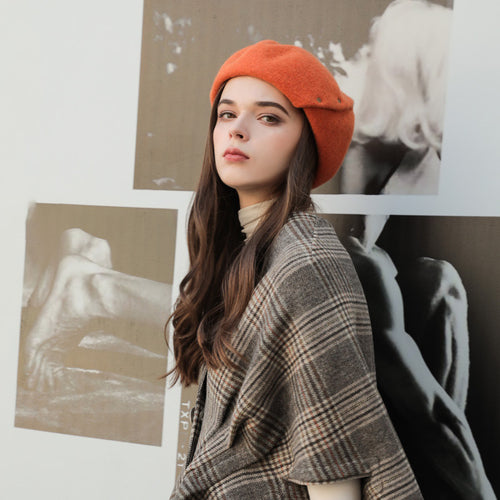 Damen-Baskenmütze in Schwarz – WINTERSTUDIO