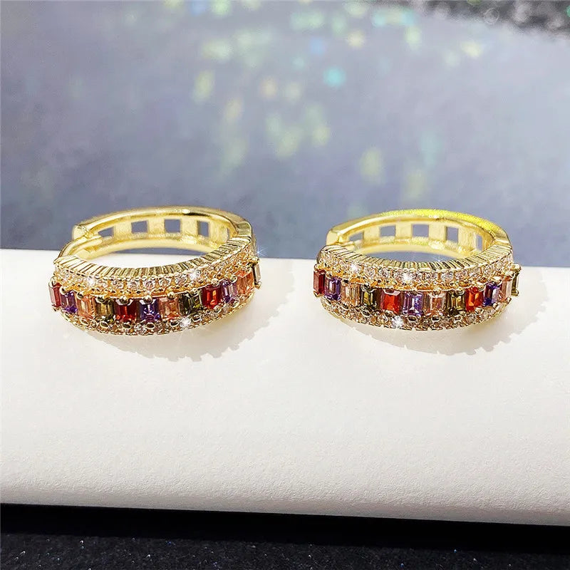 Fashion Luxery Gold Plated Hoop Earrings 2024