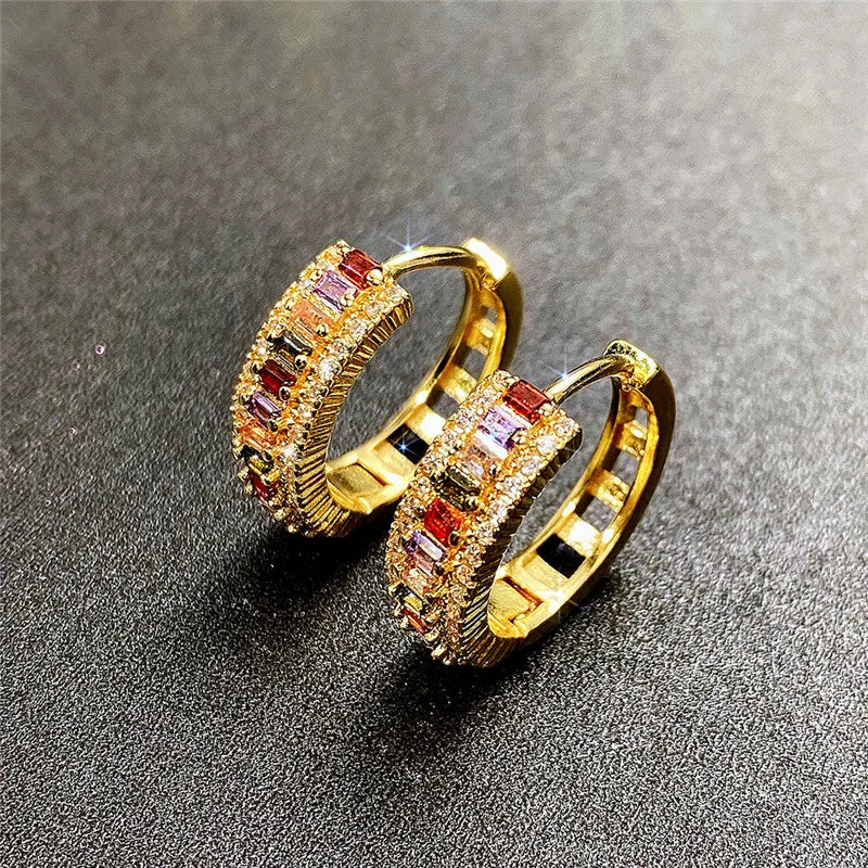 Fashion Luxery Gold Plated Hoop Earrings 2024