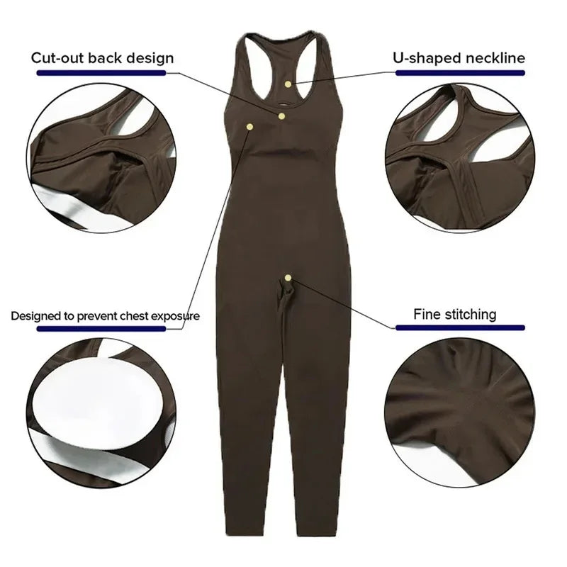 Fashion Backless Yoga Jumpsuit Set 2024