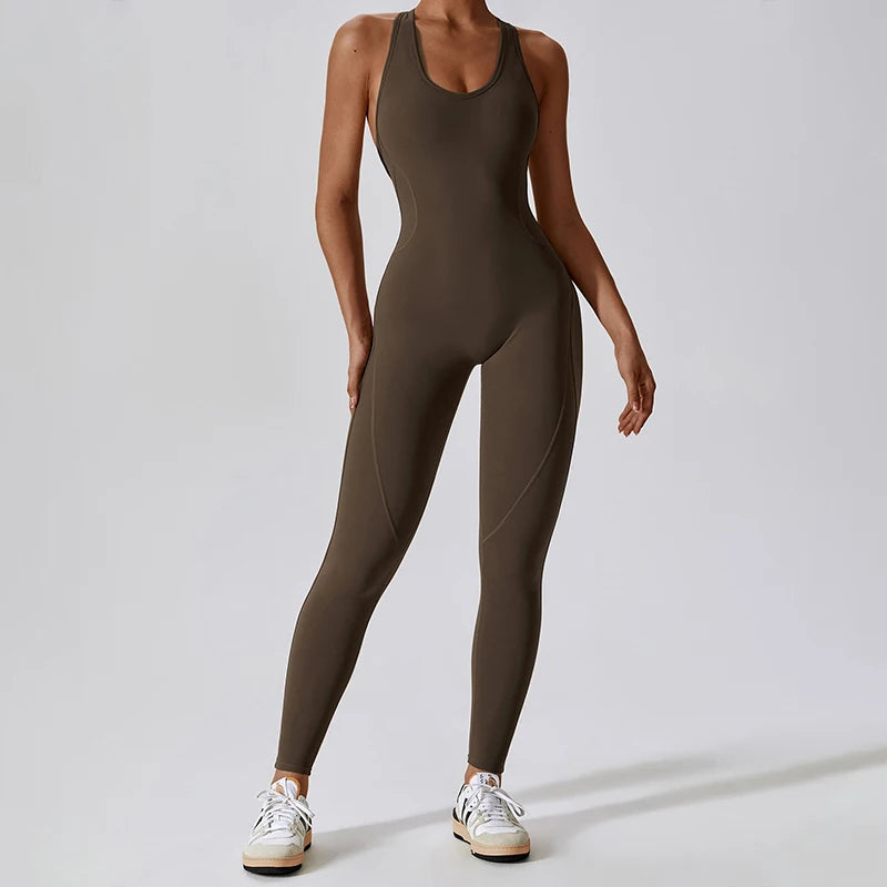 Fashion Backless Yoga Jumpsuit Set 2024