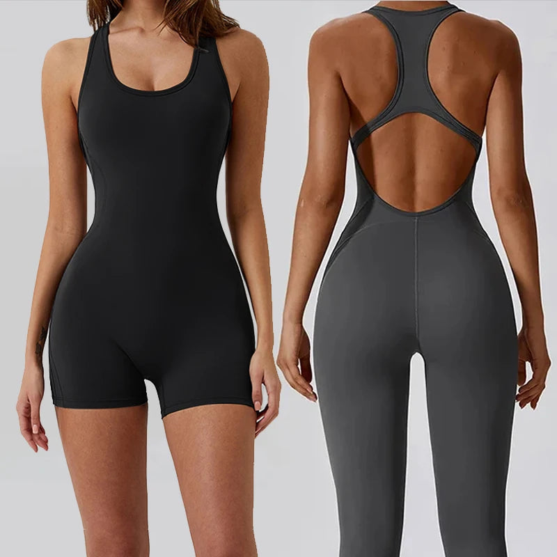 Fashion Backless Yoga Jumpsuit Set 2024