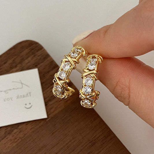 Fashion Vintage CC Design Hoop Earrings for Women 2024