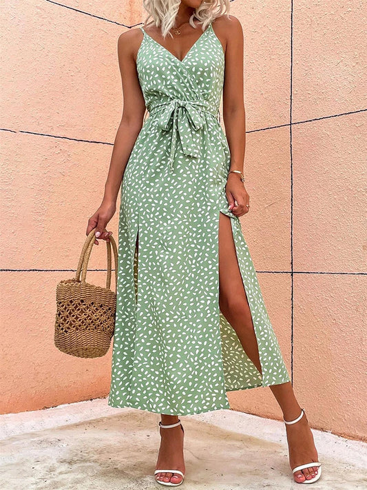 Fashion Summer Floral Print Long Dress Women 2024