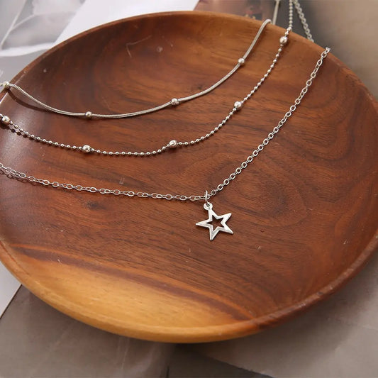 Fashion NEW Star Moon Multilayer Necklace 2024