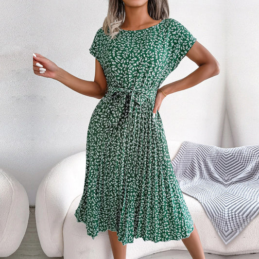 High Fashion Summerdress, green color,front perspective