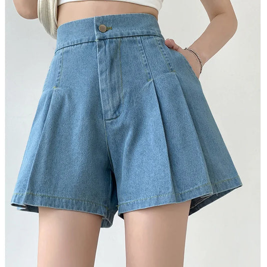 Fashion High Waist Denim Shorts Oversize 2024