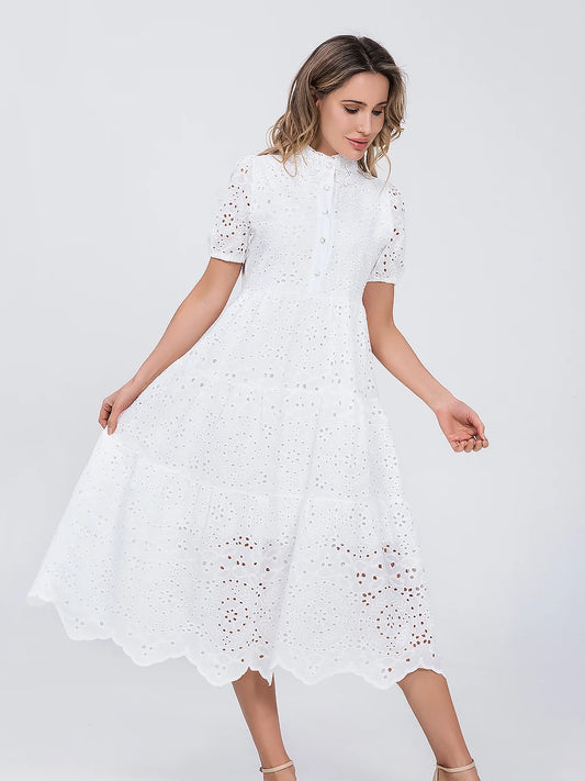 Fashion Casual short sleeve Vintage Summerdress 2024