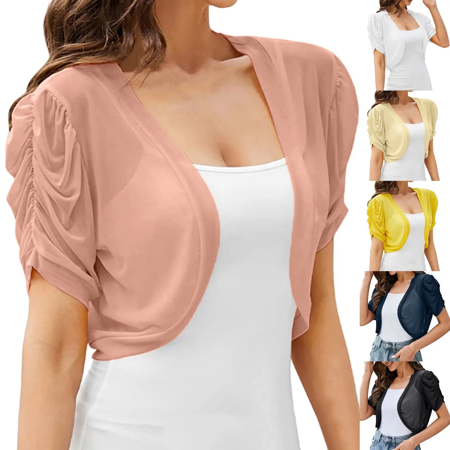 Women Summer Chiffon Bolero Cardigan 2024